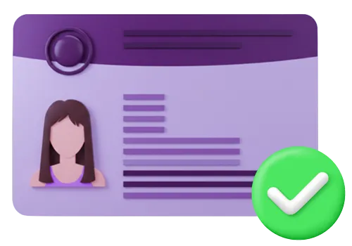 Imagen de una INE en color morado aceptada